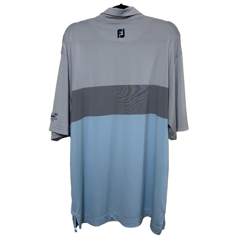 FootJoy Performance Stretch Golf Polo Men’s XL Blue Gray Lee’s Hill Golf Club - Picture 2 of 6